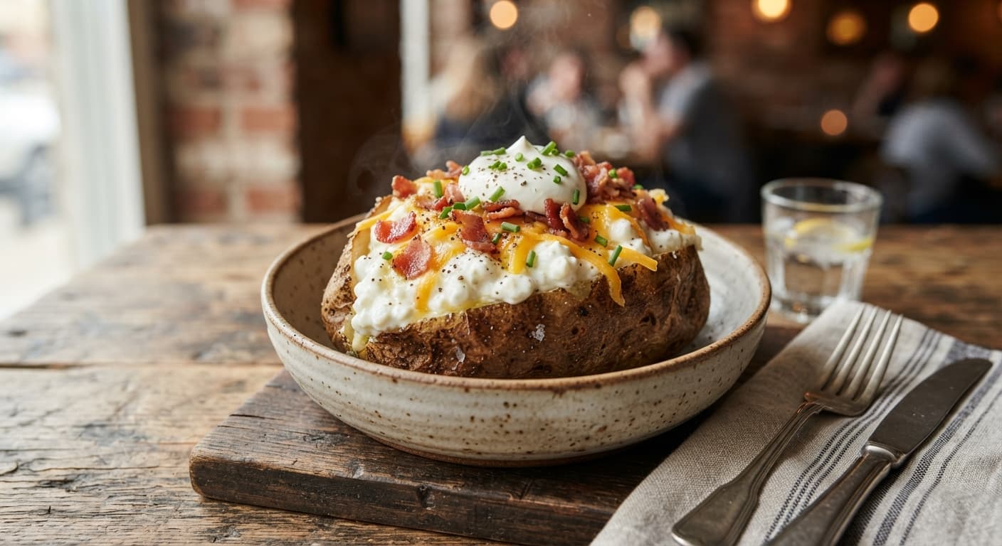Comfort Food Cottage Cheese Loaded Baked Potato Bowl