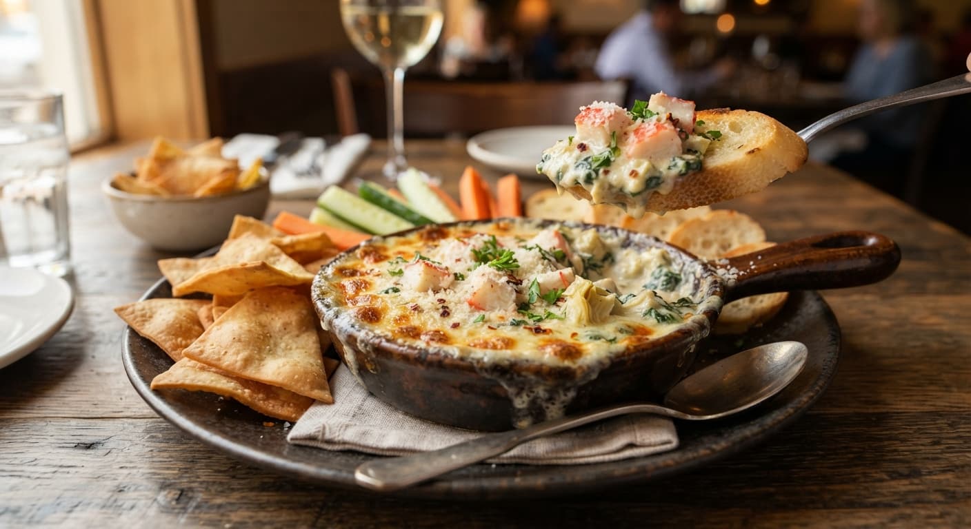 Comfort Food Imitation Crab Spinach Artichoke Dip