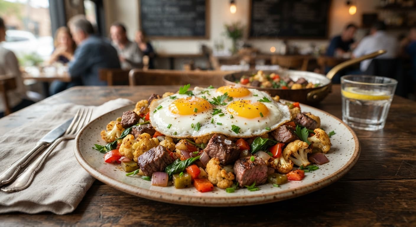 Comfort Food Low‑Carb Steak and Egg Hash