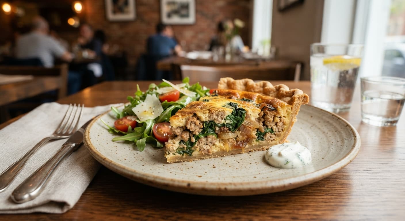 Comfort Food Pork Sausage and Spinach Egg‑Free Quiche