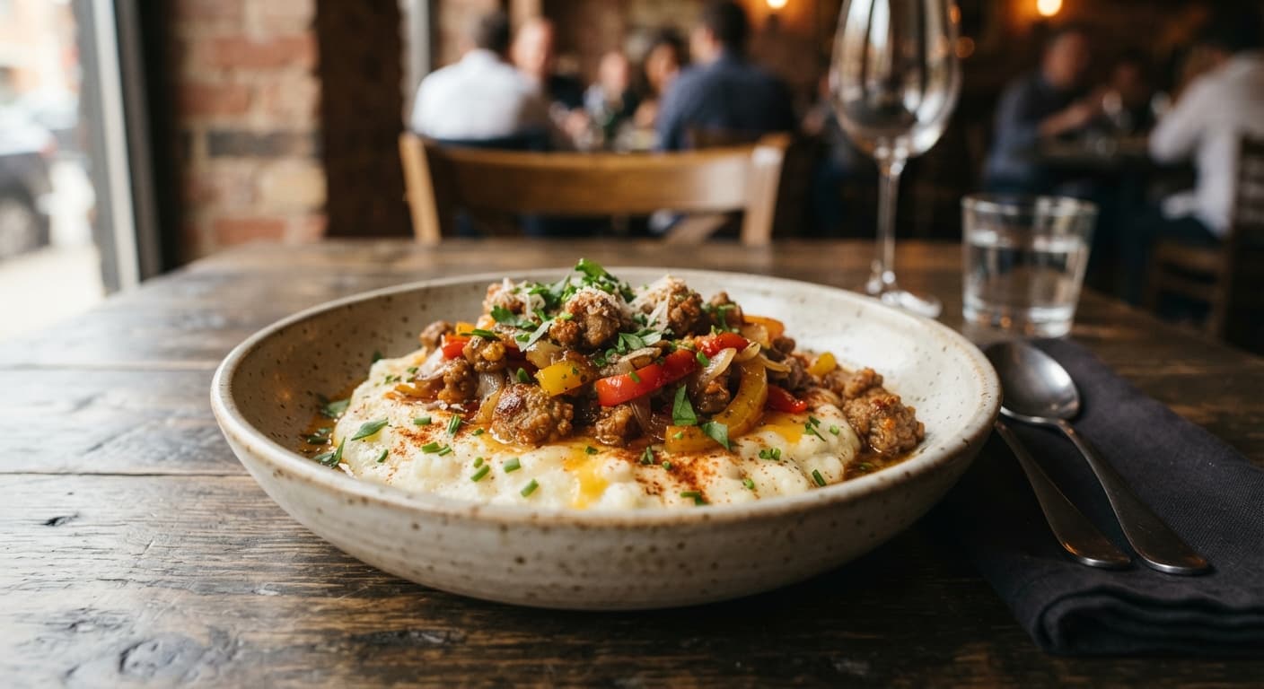 Comfort Food Sausage and Cauliflower Grits