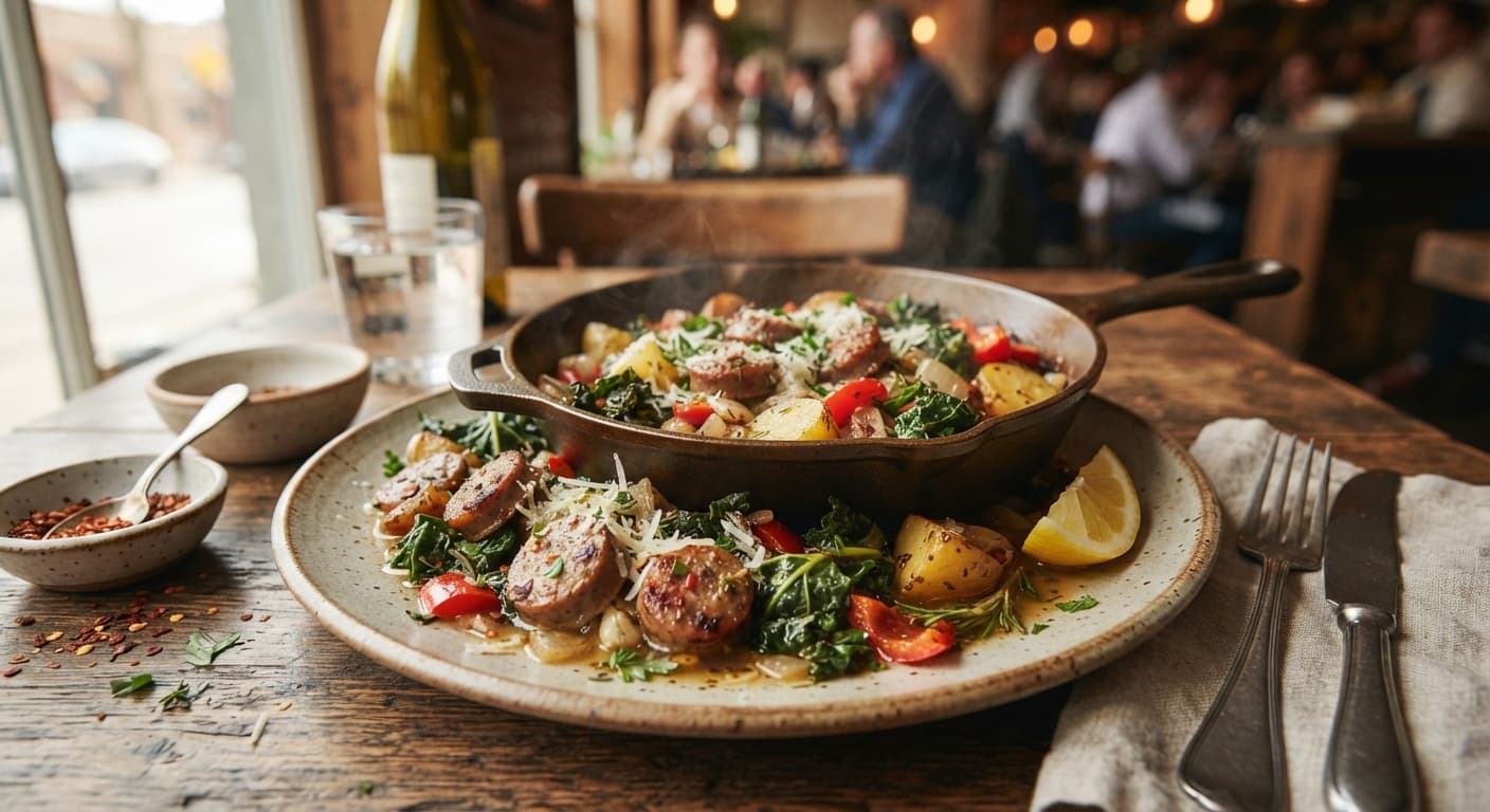 Comfort Food Sausage and Kale Skillet