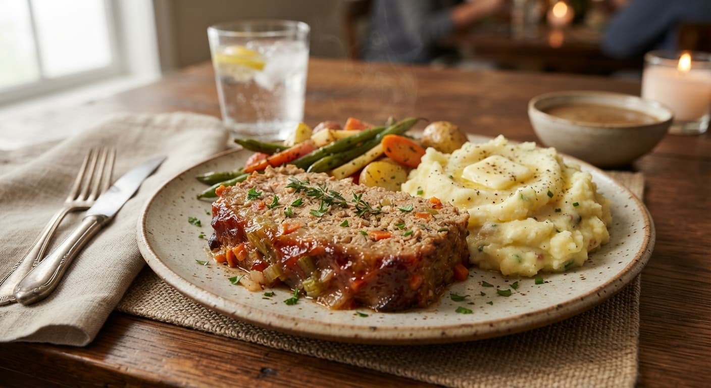 Comfort Food Turkey Meatloaf with Egg Glaze