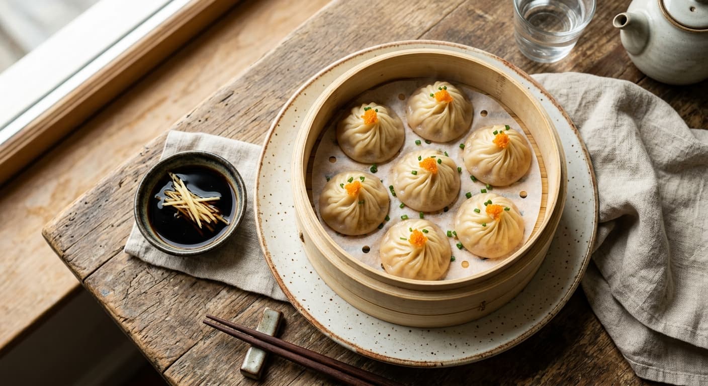 Crab and Pork Soup Dumplings (Xiao Long Bao)