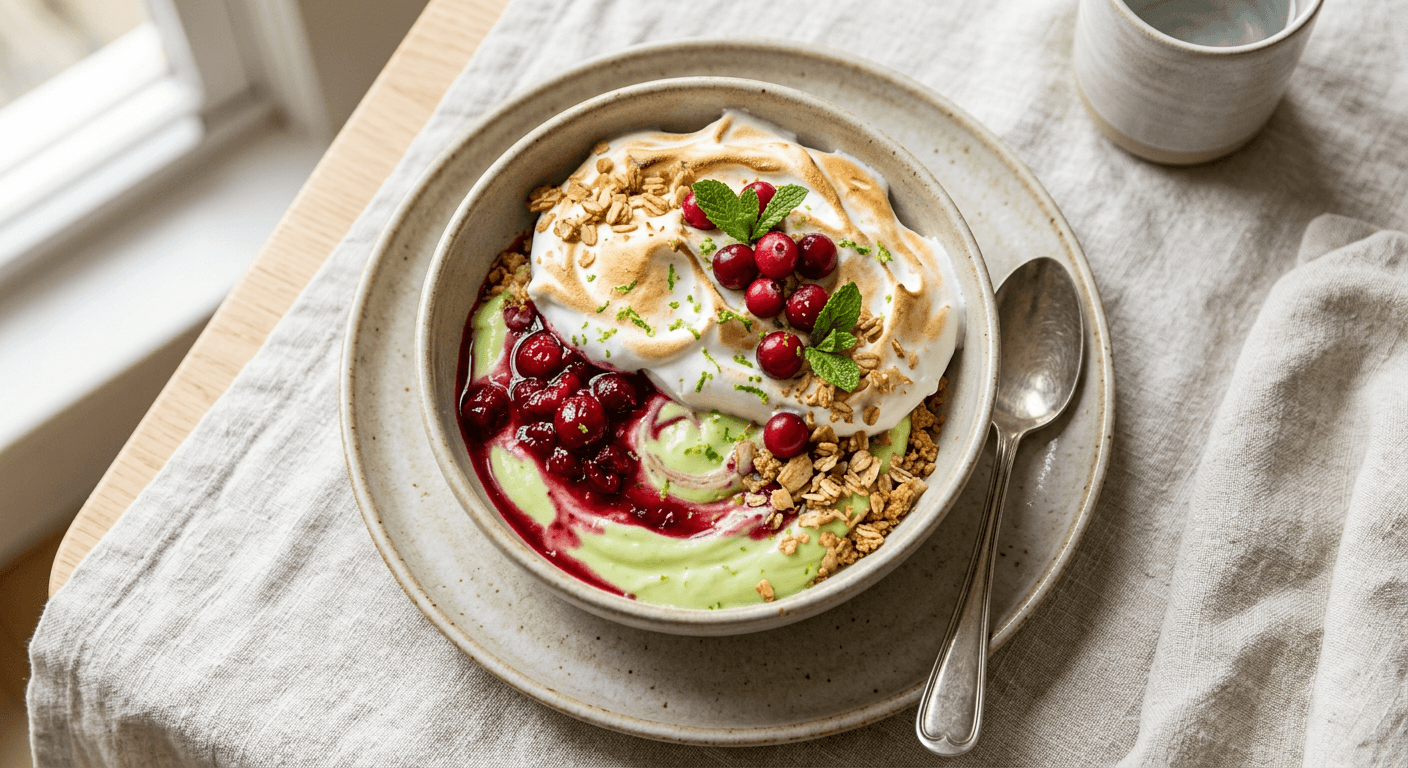 Cranberry Meringue Key-Lime Yogurt Fusion