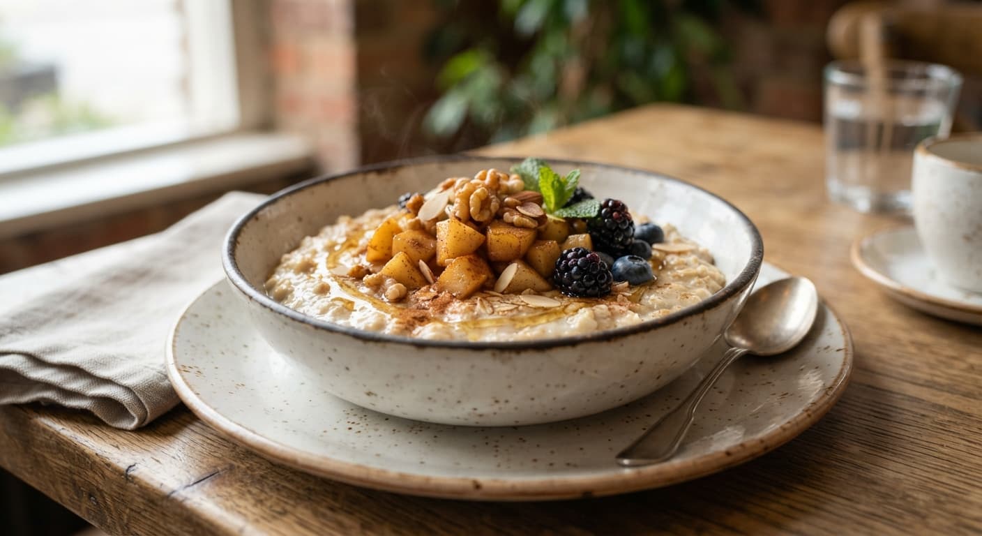 Creamy Honey-Oat Porridge with Apple