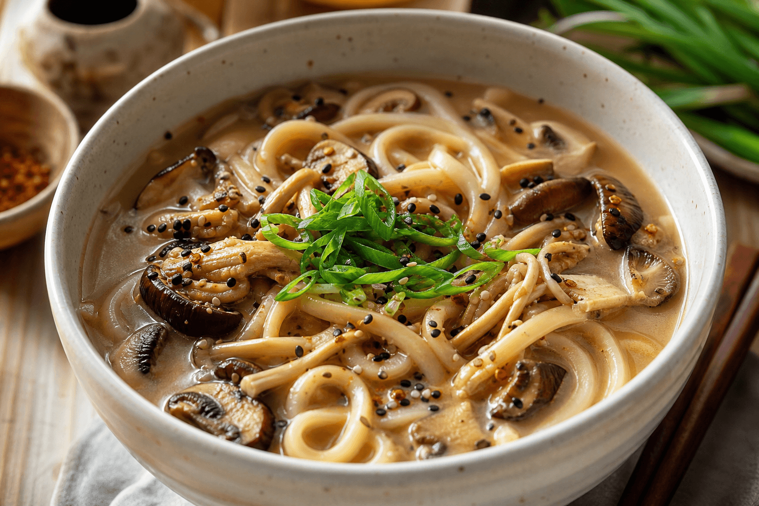 Creamy Miso Mushroom Udon (No Cream, Just Mellow)