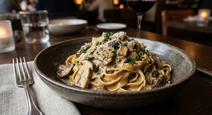 Creamy Mushroom Truffle-Style Tagliatelle (No-Truffle, Big Flavor)