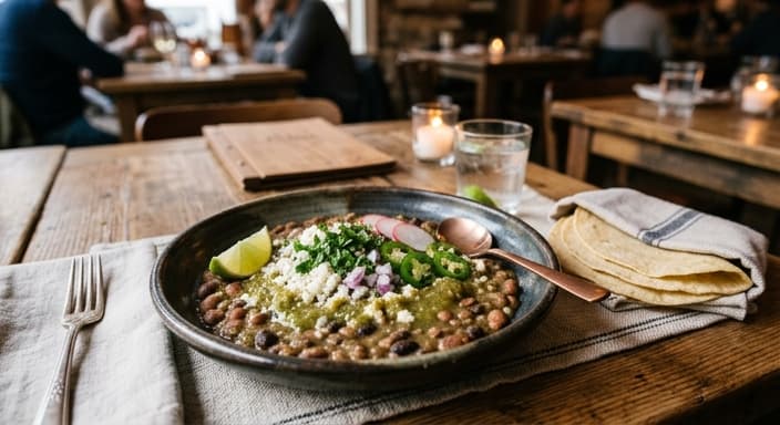Creamy Ranchero Beans (No-Cream Salsa Verde)
