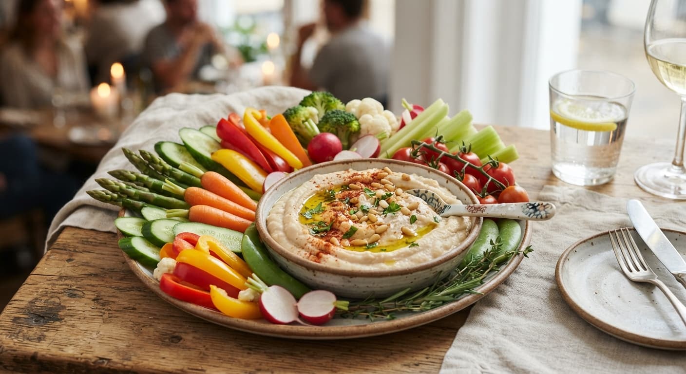 Creamy White Bean Dip with Fresh Veggie Platter