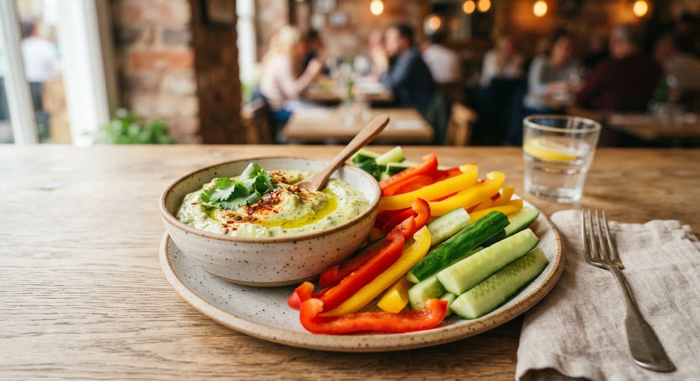 Crisp Bell Pepper and Cucumber Sticks with Zesty Avocado Dip