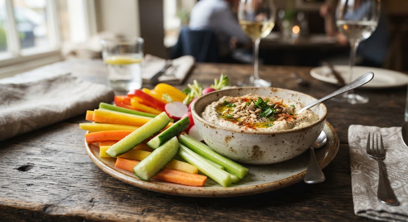 Crisp Vegetable Sticks with Sunflower Seed Dip