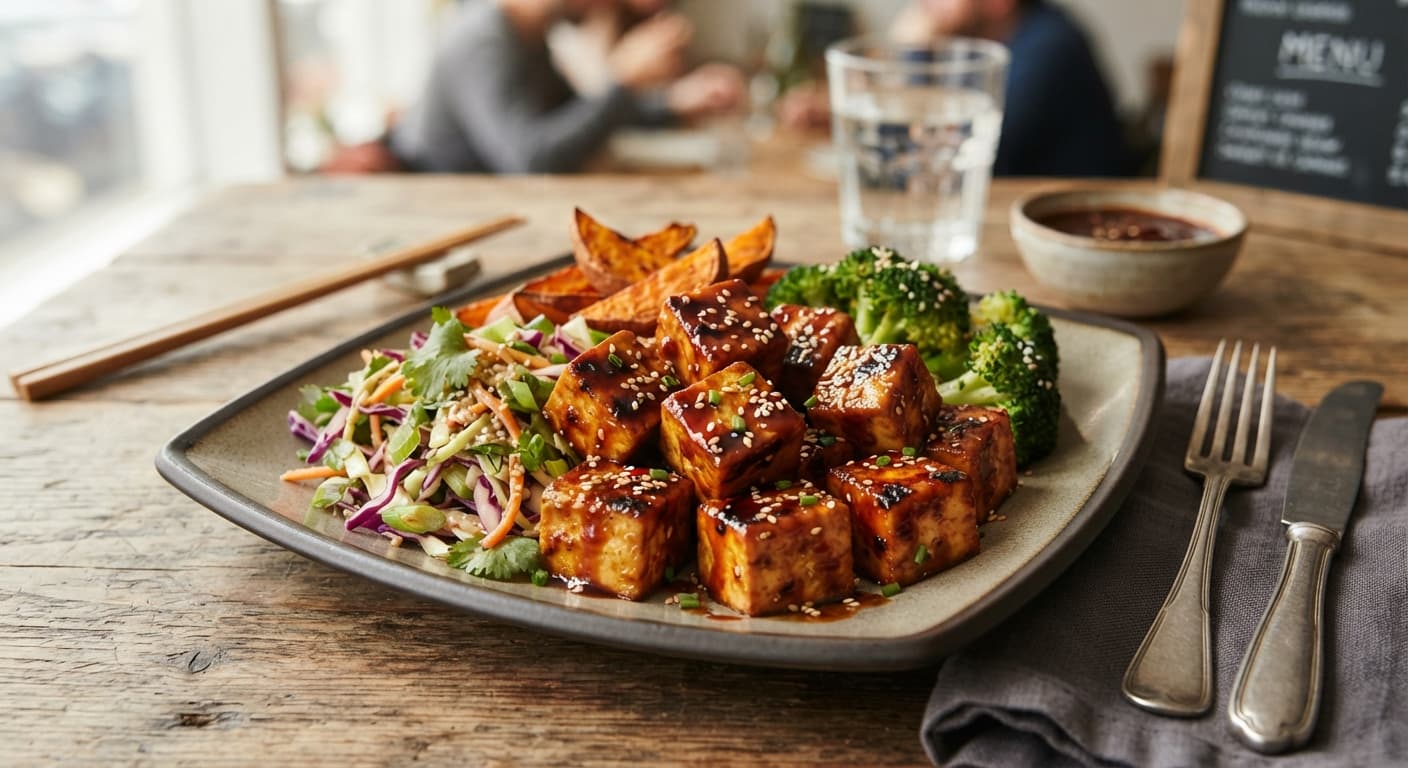 Crispy Baked Tofu with BBQ Glaze