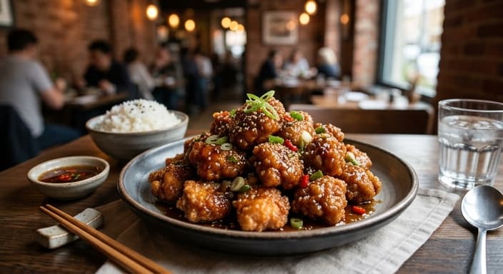 Crispy Chicken Gangjeong with Rice Vinegar Tang