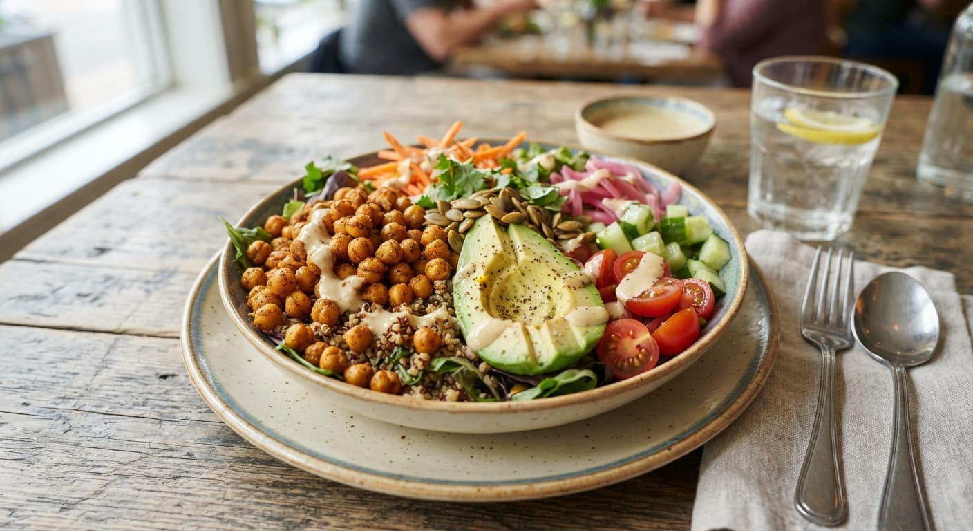 Crispy Chickpea and Avocado Lunch Bowl