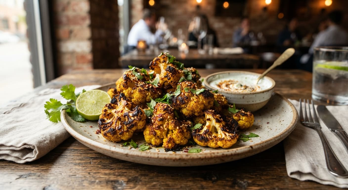 Crispy Curry Roasted Cauliflower Wings