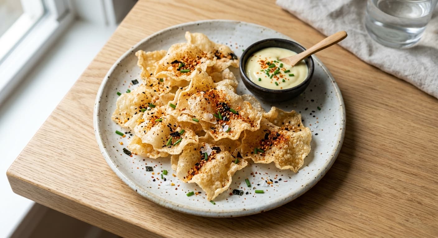 Crispy Egg-White 'Chips' with Togarashi