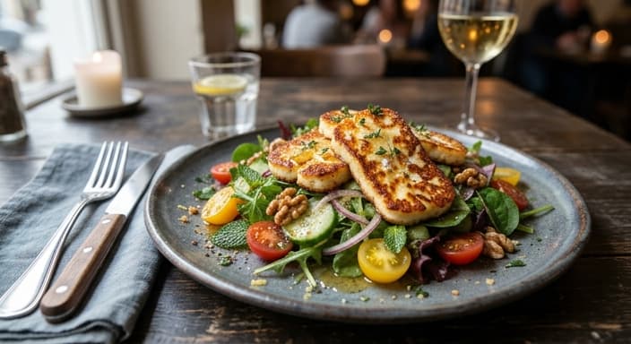 Crispy Halloumi with Honey-Lemon Salad
