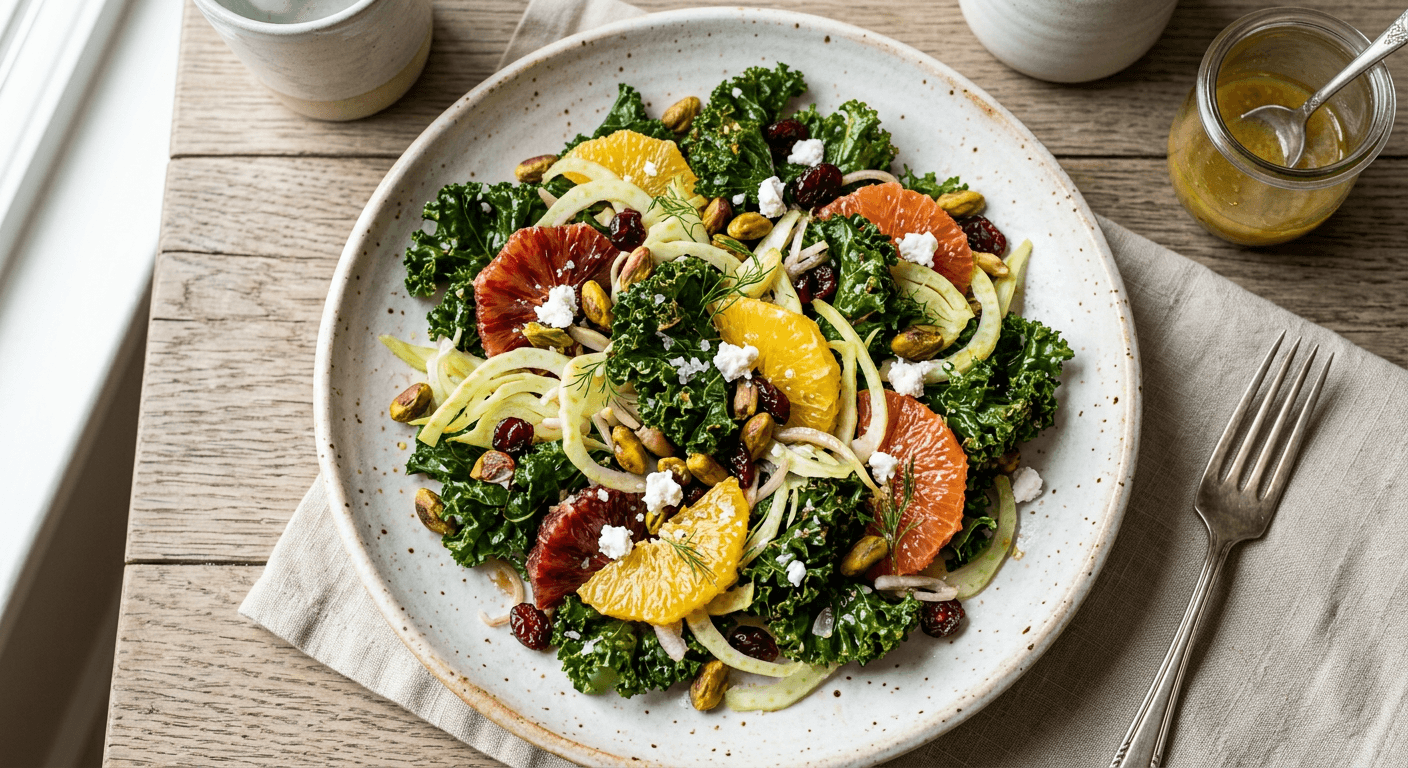 Crispy Maple Kale & Yellow Fennel Salad (CMKYF2S)