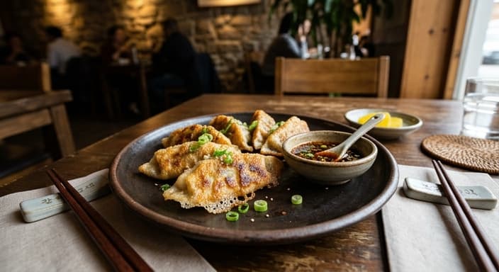 Crispy Pan-Fried Dumplings (Mandu) with Dipping Sauce