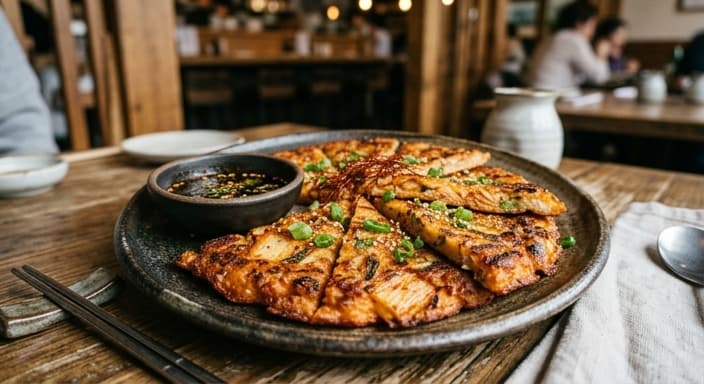 Crispy Pan-Fried Kimchi Pancake (Kimchi Jeon)