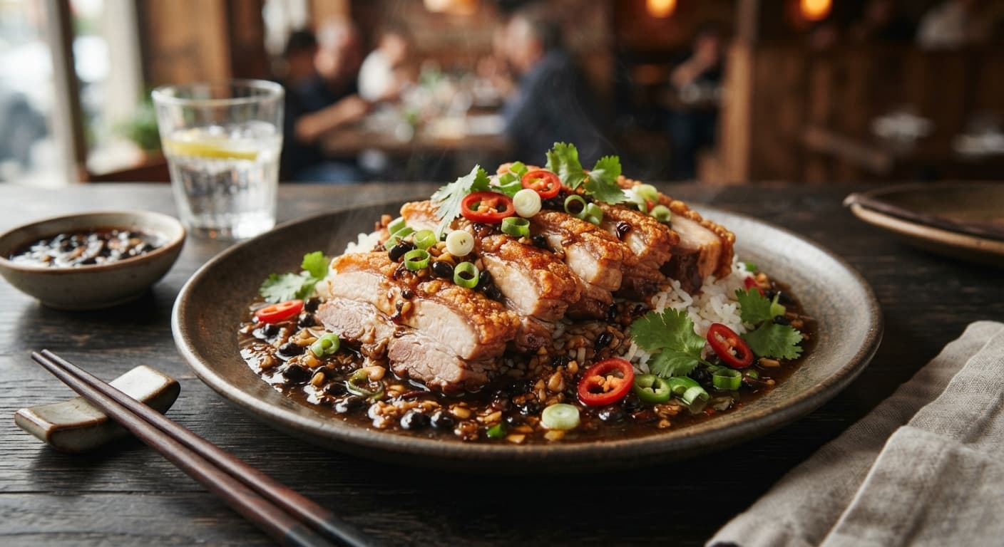 Crispy Pork Belly with Black Bean Garlic Sauce
