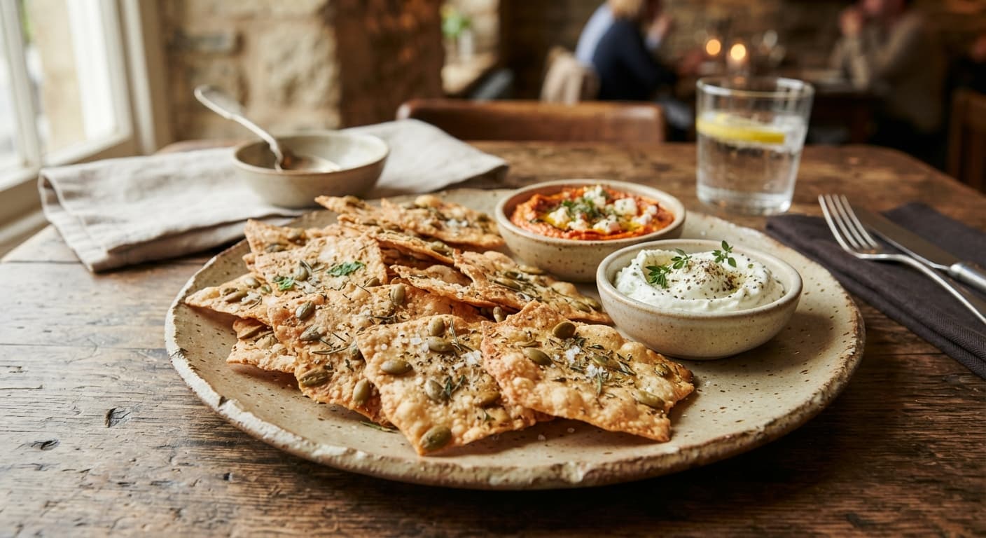Crispy Pumpkin Seed and Herb Rice Crackers
