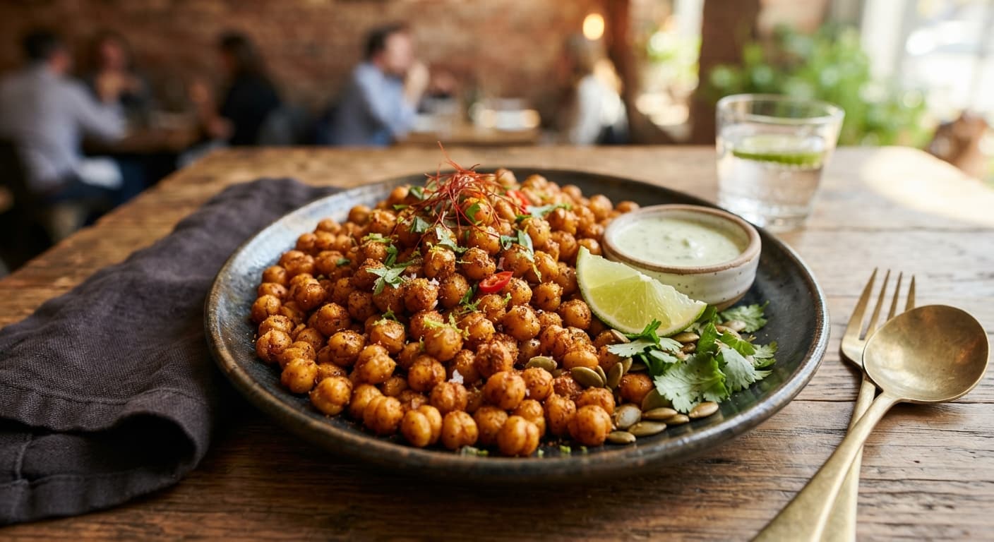 Crispy Roasted Chickpeas with Chili and Lime