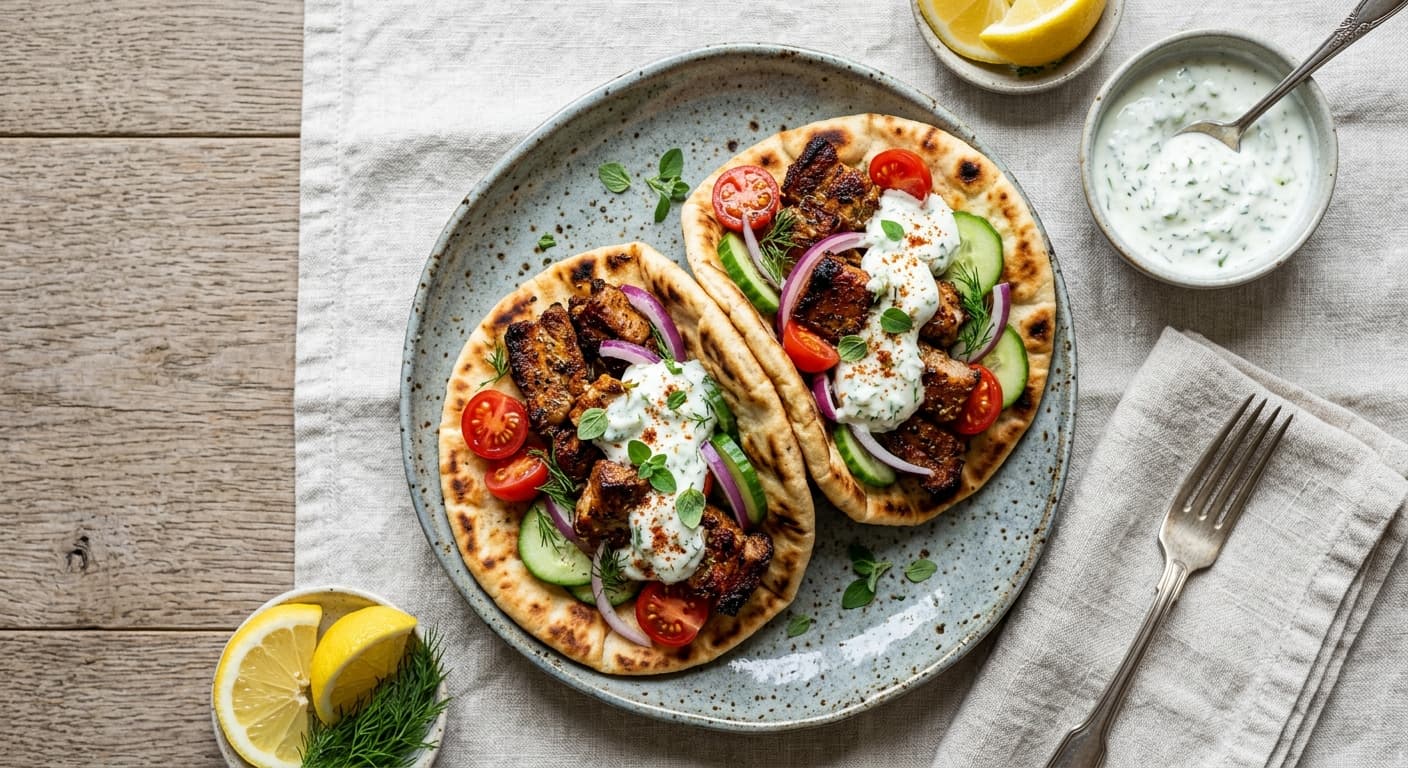 Crispy Sheet Pan Pork Gyros