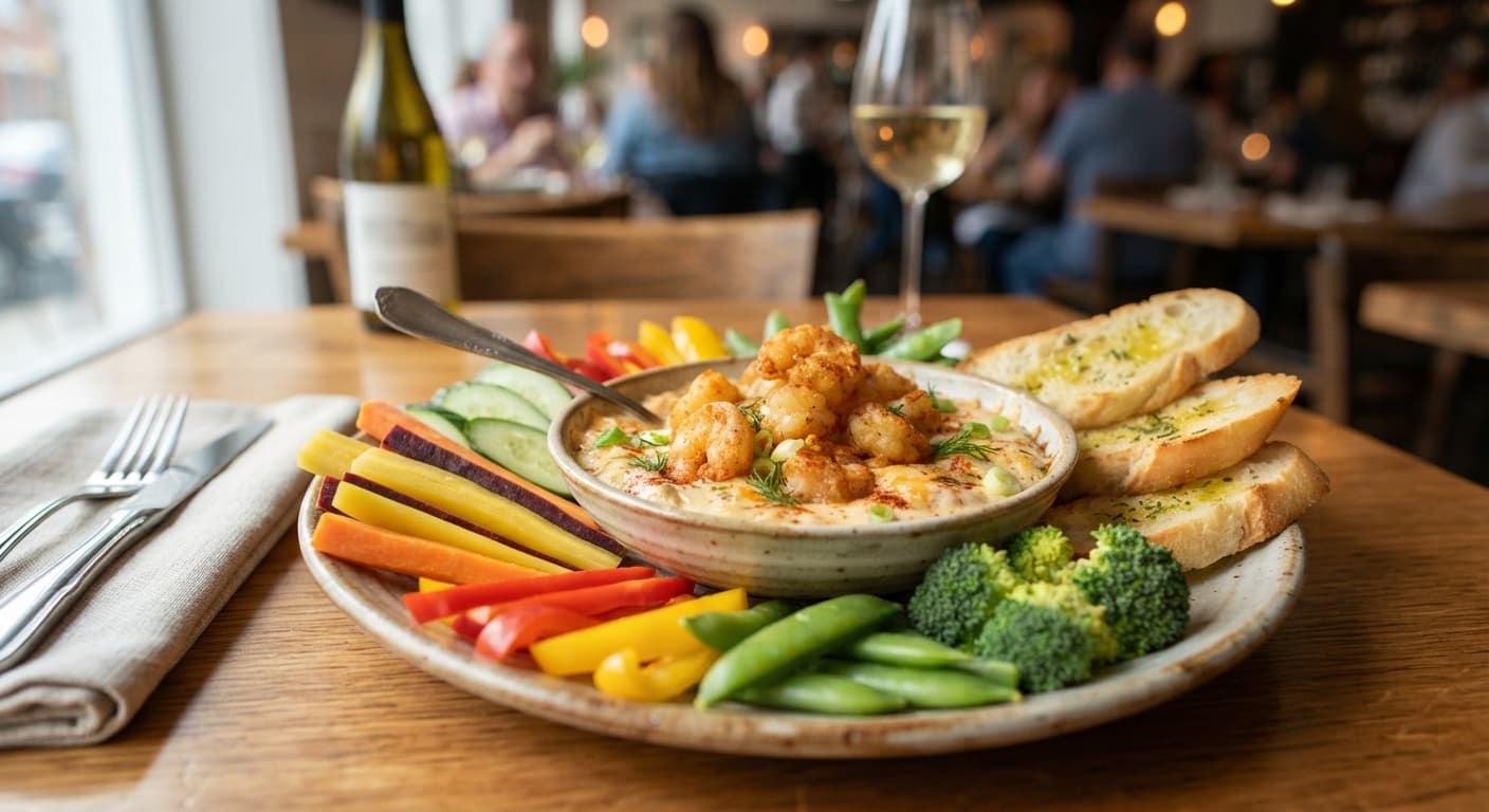 Crispy Shrimp Dip with Fresh Veggies