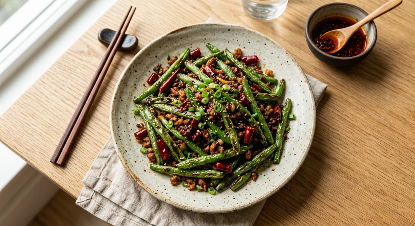 Crispy Sichuan Dry-Fried Green Beans