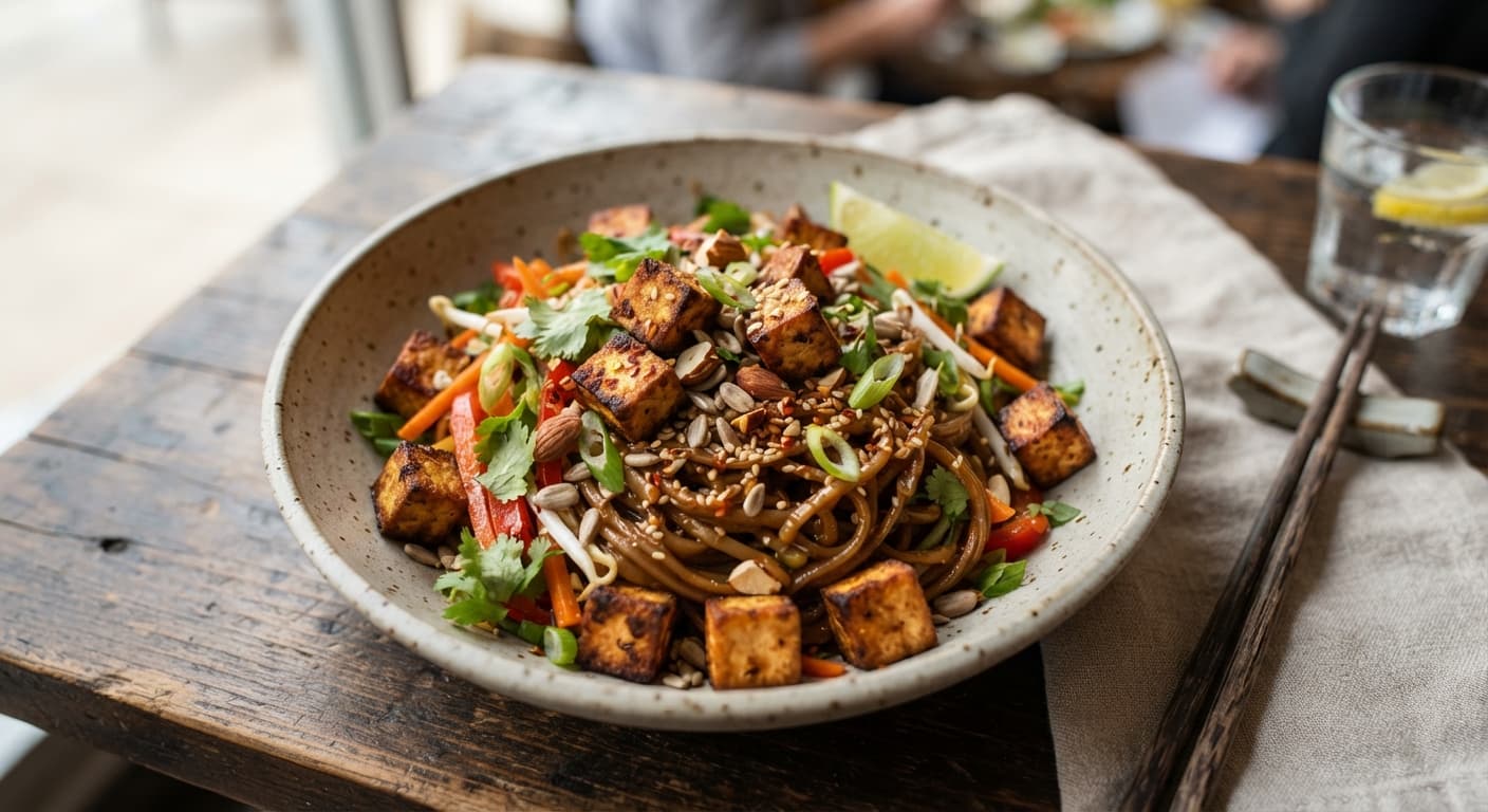Crispy T peanut-Free Peanut Noodles with Tofu