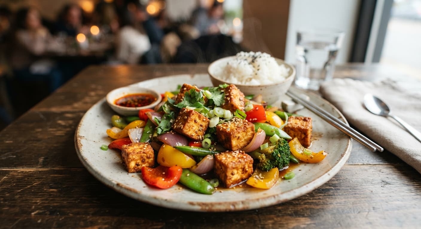 Crispy Tofu‑Free “Paneer” Stir‑Fry with Bell Peppers
