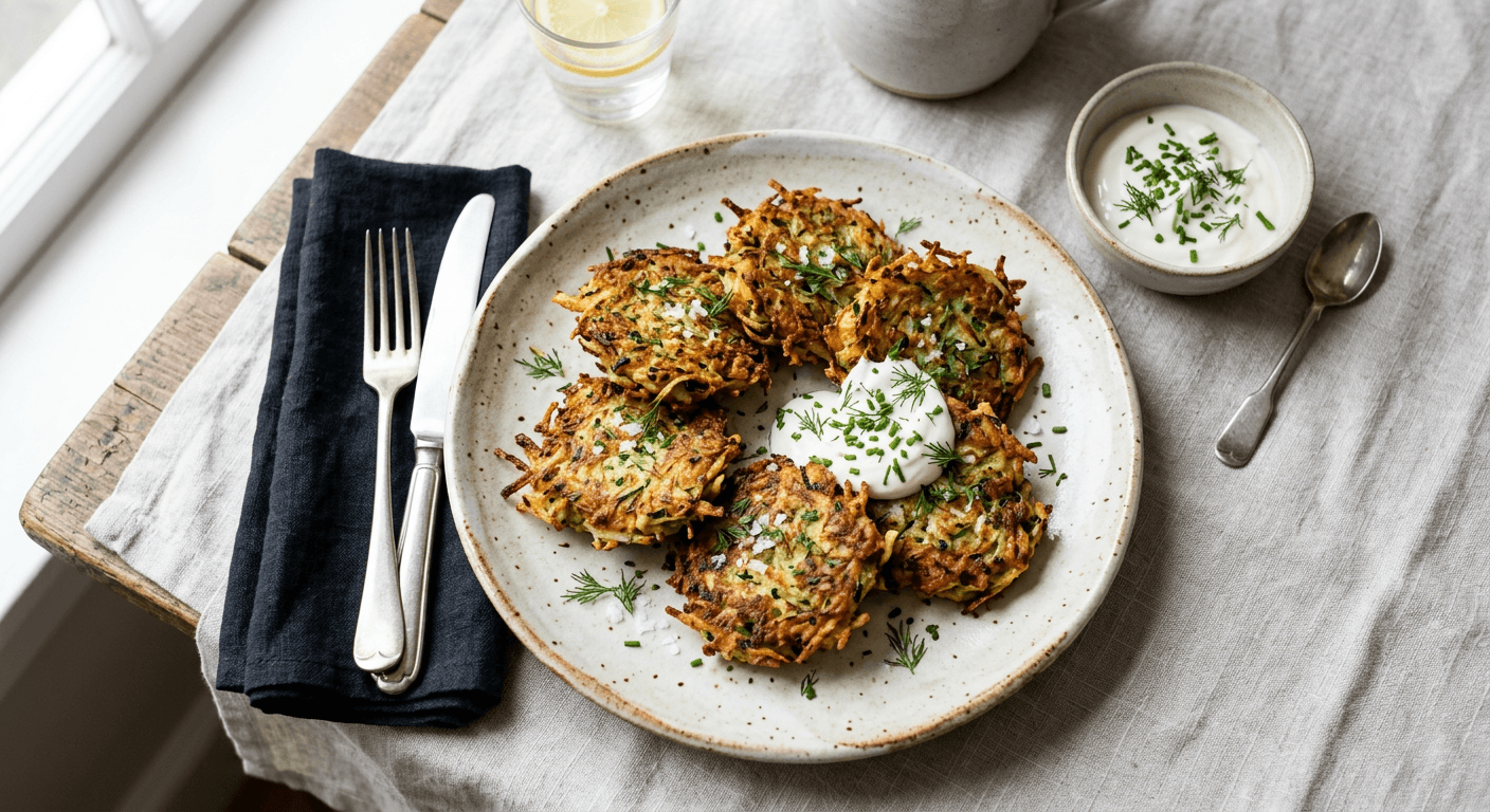 Crispy Zucchini and Potato Latkes