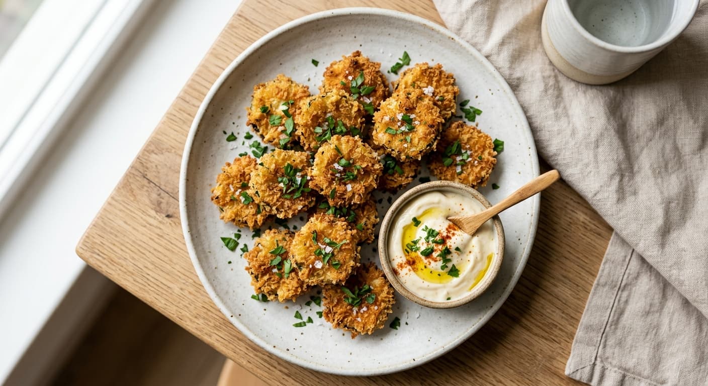 Crispy Zucchini Bites with Garlic Aioli