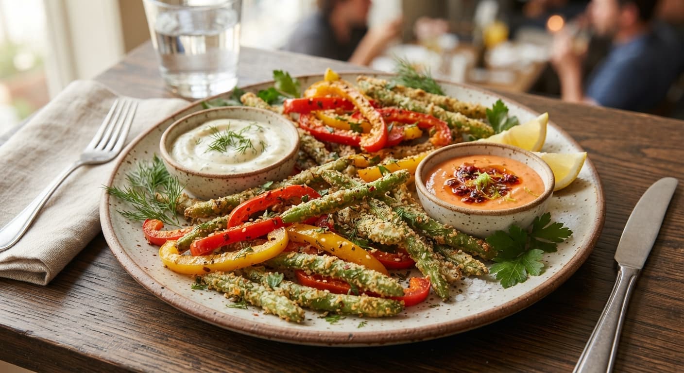 Crunchy Green Bean & Pepper Snack Platter