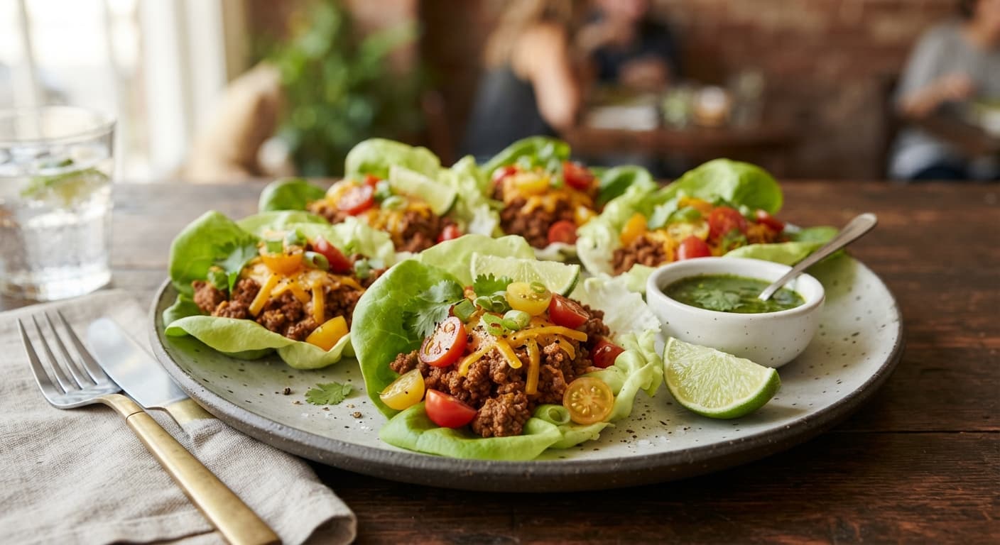 Crunchy Lettuce Cups with Tomato and Cheddar