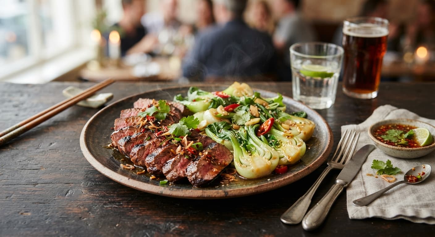 Crying Tiger Beef and Bok Choy Stir‑Fry