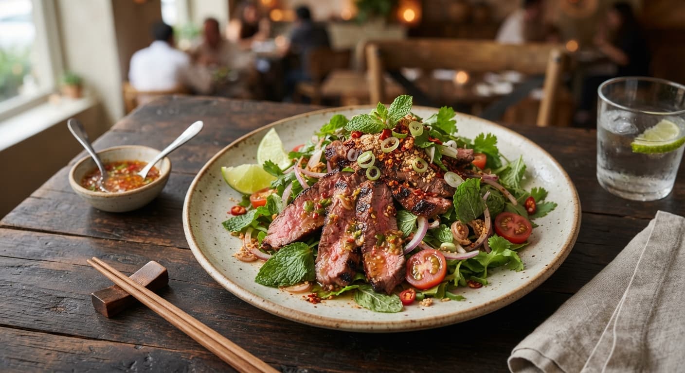 Crying Tiger Beef Salad with Lime‑Chili Dressing