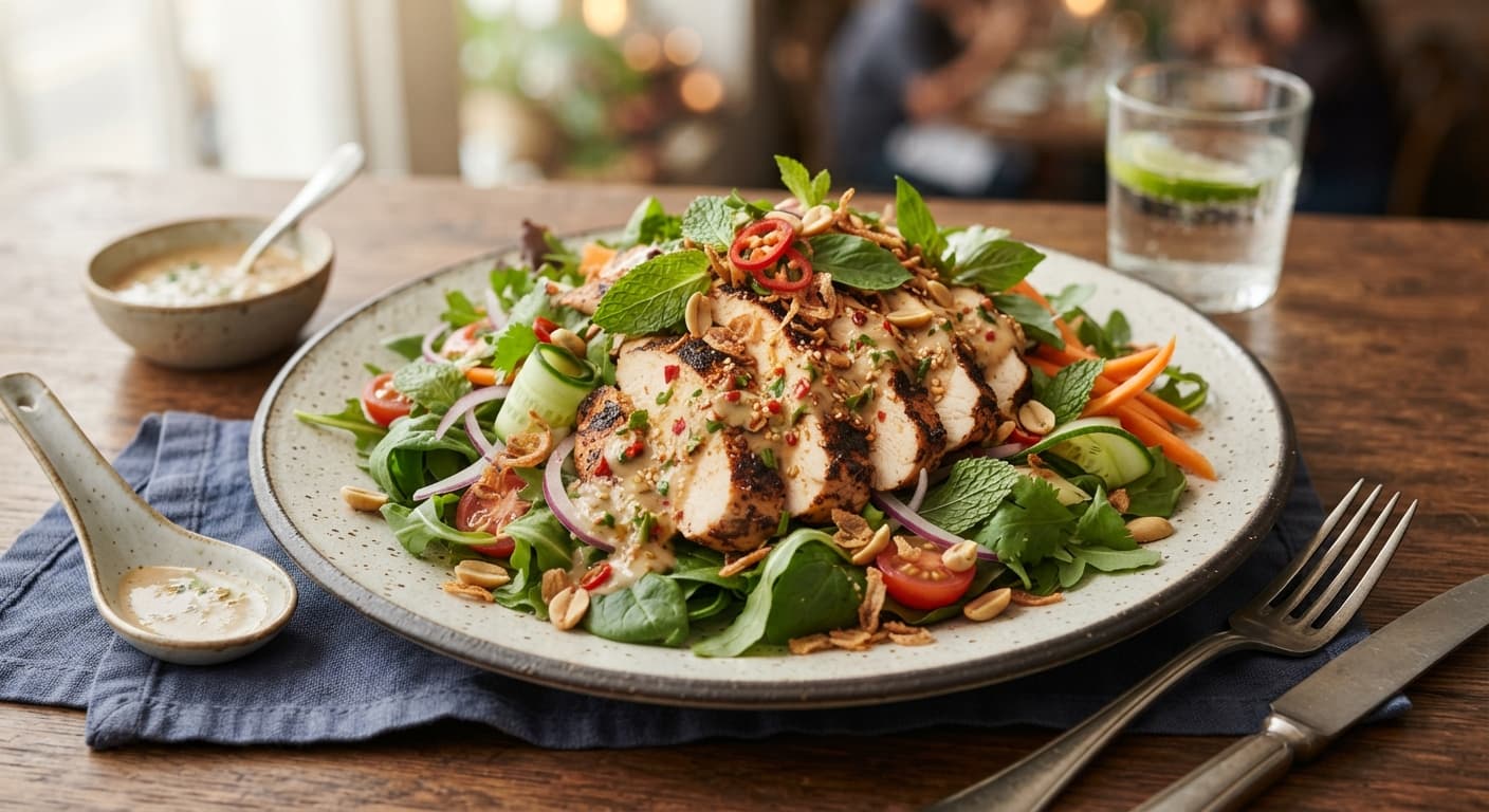 Crying Tiger Chicken Salad with Coconut‑Lime Dressing