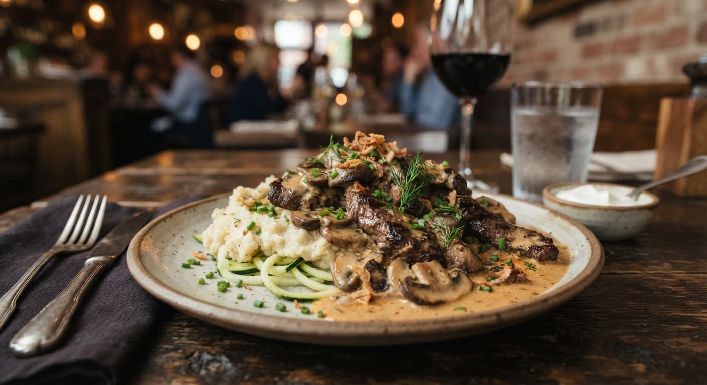 Crying Tiger Comfort‑Food Beef Stroganoff (Low‑Carb)