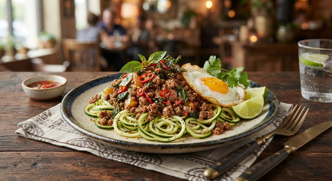 Crying Tiger Thai Basil Beef (Pad Krapow) with Zucchini Noodles