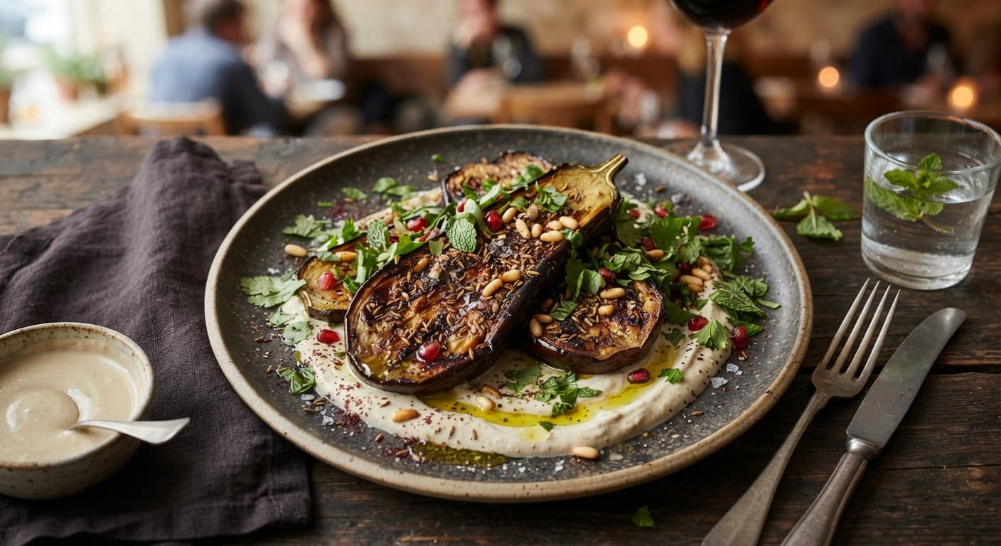 Cumin-Dusted Roasted Eggplant with Tahini