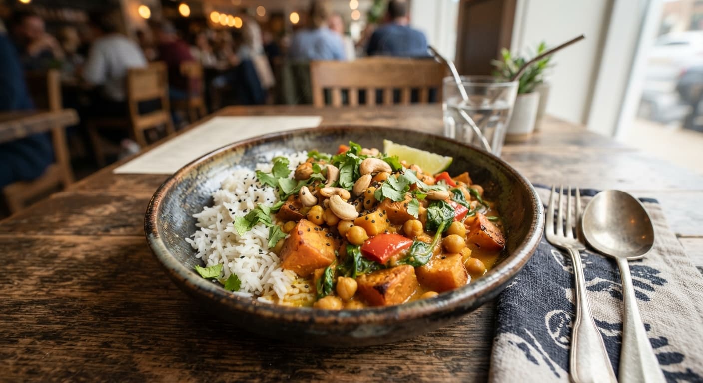 Curried Sweet Potato and Rice Bowl