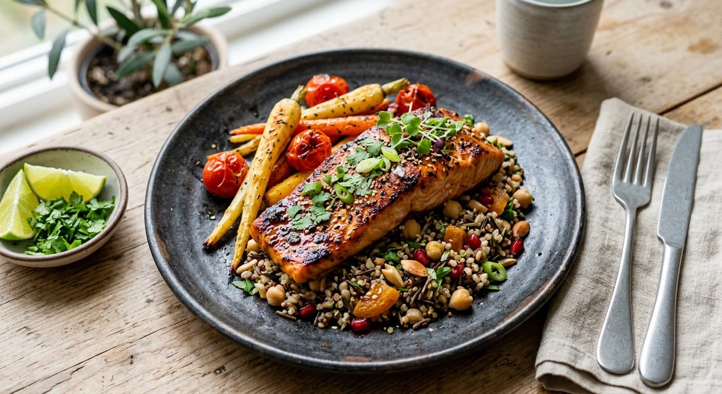 Cyber-Mediterranean Miso 5-Spice Salmon