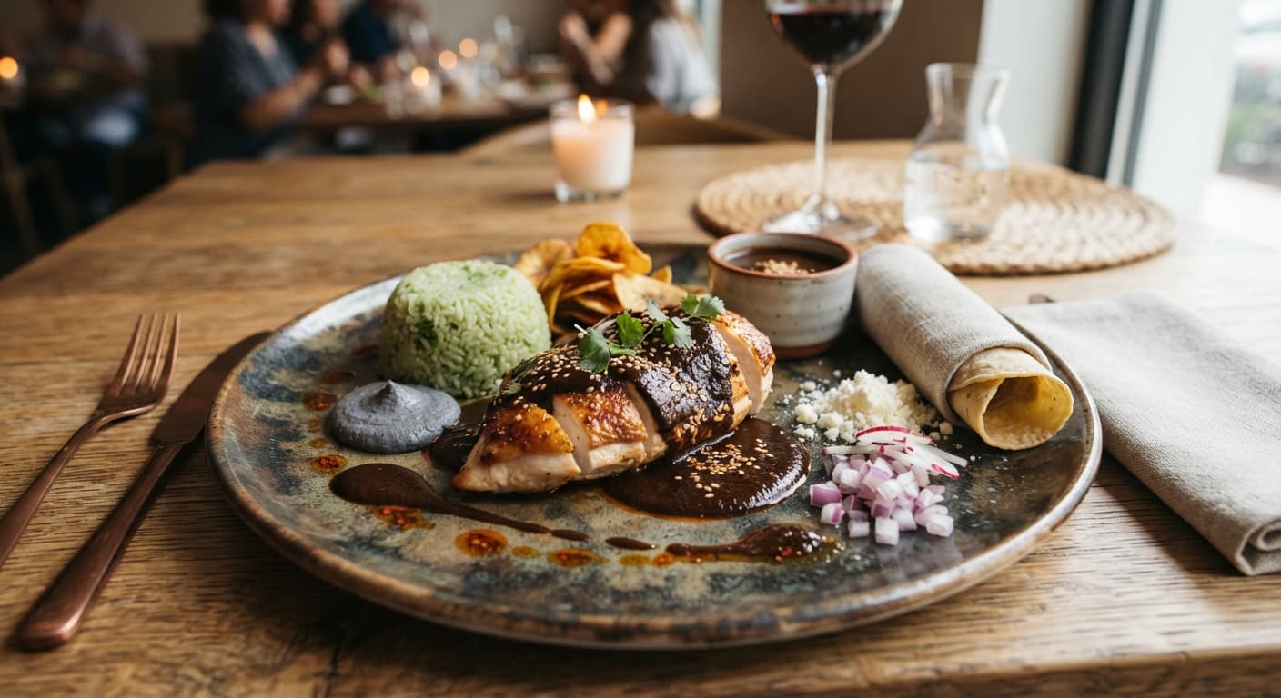 Deconstructed Chicken Mole Negro