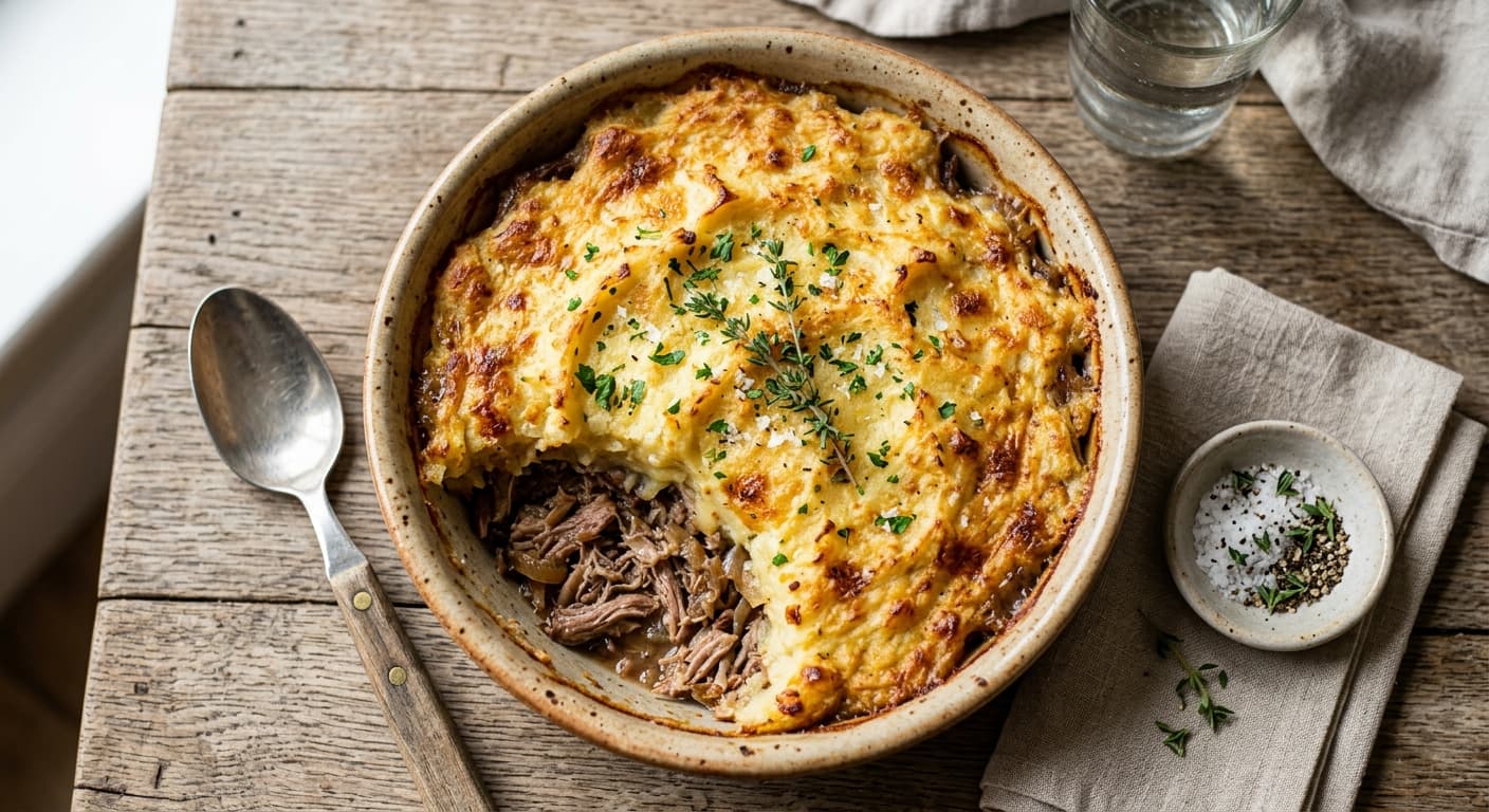 Duck Confit Parmentier with Olive Oil Mash