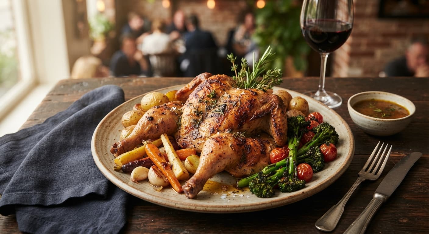 Duck-Fat Roasted Chicken with Spatchcock Technique