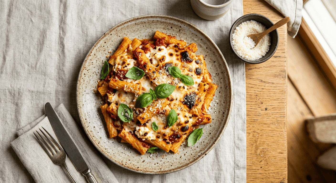 Easy Baked Ziti With Ricotta And Mozzarella 3