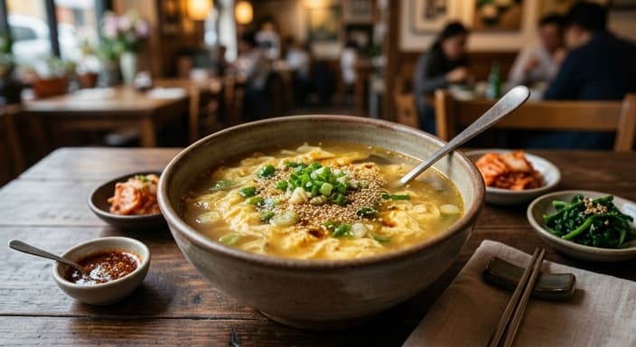 Egg Drop Soup (Korean-Style) with Sesame